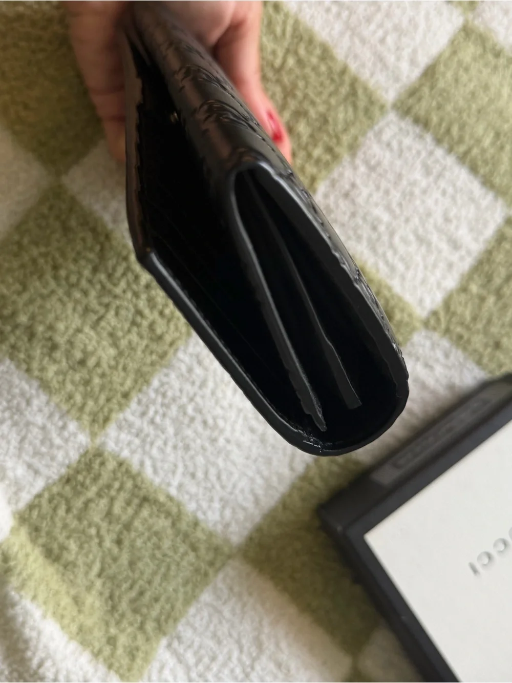 Gucci Black Embossed GG Continental Wallet - Picture 7 of 9